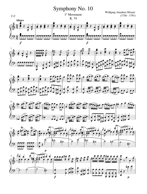 Symphony No.10, K.74 1st Movement – Wolfgang Amadeus Mozart