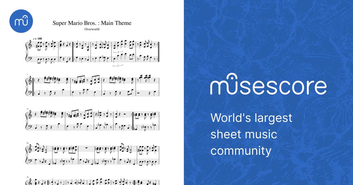 Super Mario Bros. - Main Theme Sheet Music for Piano (Solo) | MuseScore.com