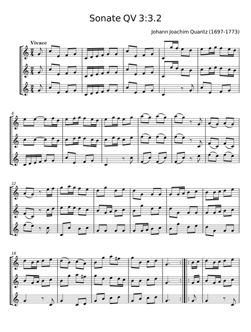 Sonate F-Dur ,QV 1:93 - Johann Joachim Quantz