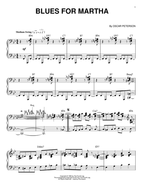 Blues For Martha - Oscar Peterson (Piano Solo)