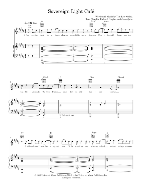 Sovereign light cafe - Keane (Piano-Voice-Guitar)