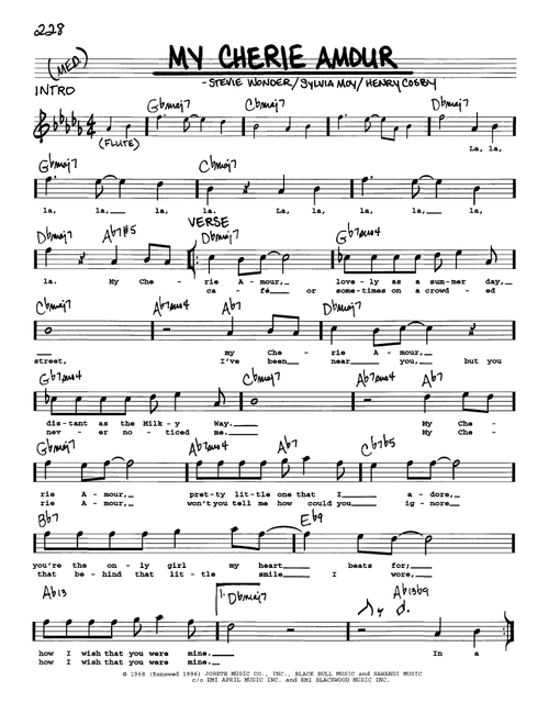My Cherie Amour - Stevie Wonder (Real Book - Melody-Chords-Lyrics)