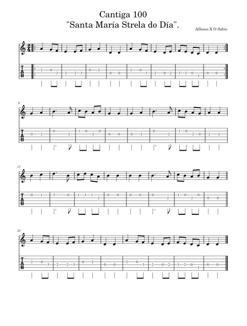 Santa Maria strela do dia – Alfonso X Alfonso X Santa Maria Strela do dia Guitarra
