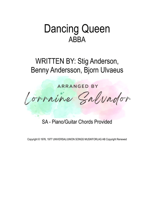 Dancing Queen (Arr. Lorraine Anne Salvador) - ABBA (Choral, SA)