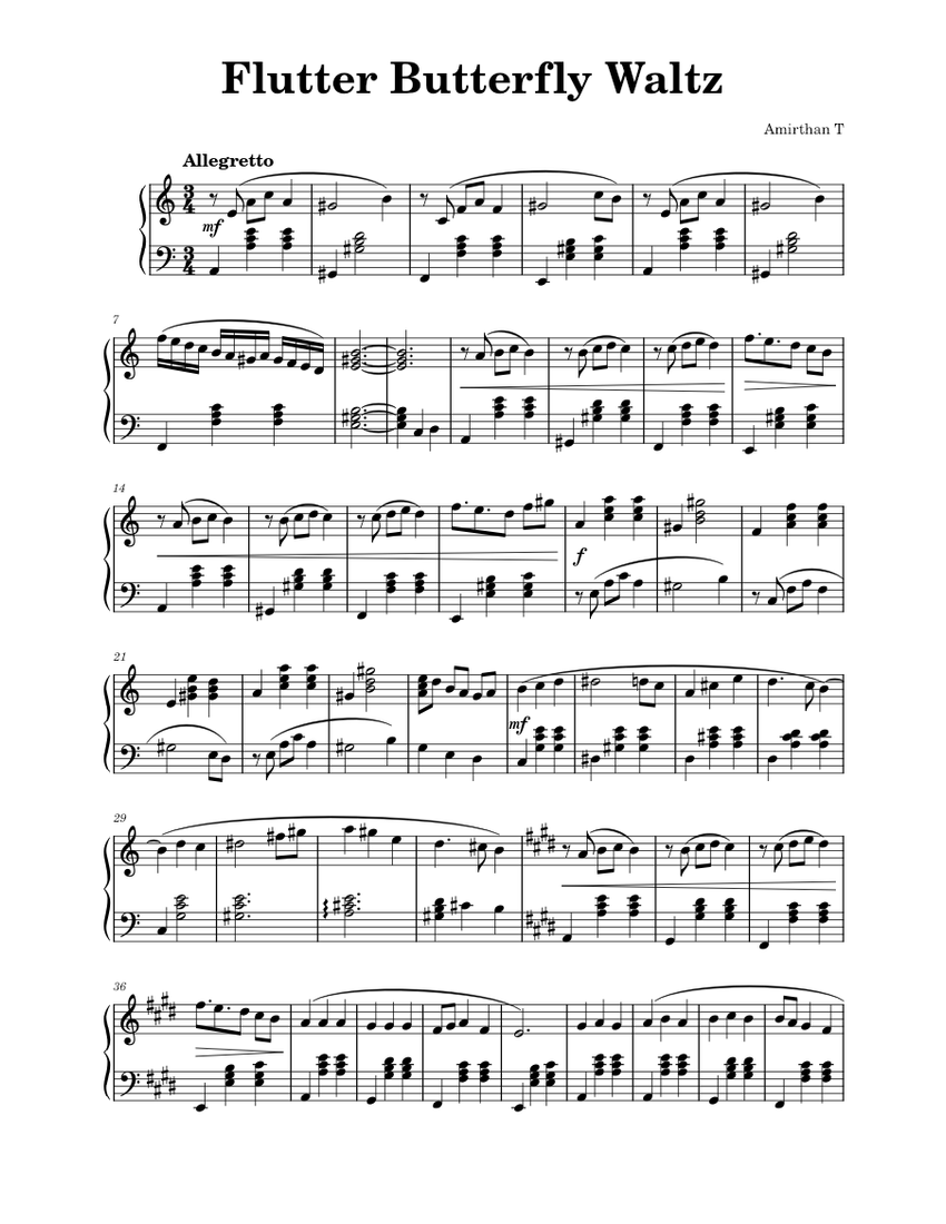 Flutter Butterfly Waltz 🦋 piano tutorial