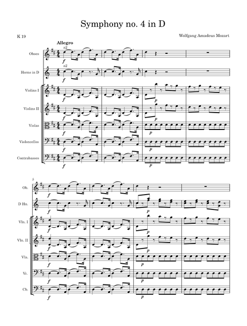Symphony no. 4 in D K 19 - Wolfgang Amadeus Mozart