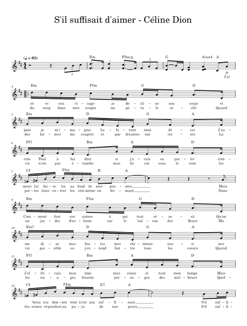 S'il Suffisait D'aimer - Céline Dion