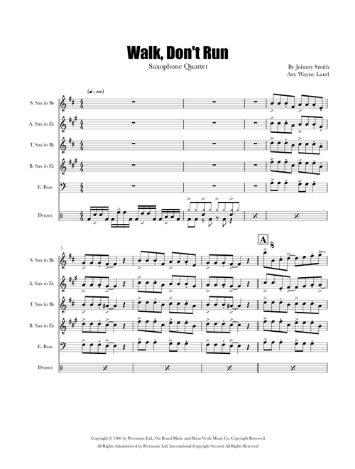 Walk Don't Run (Arr. Wayne Land) - The Ventures (Woodwind Ensemble)