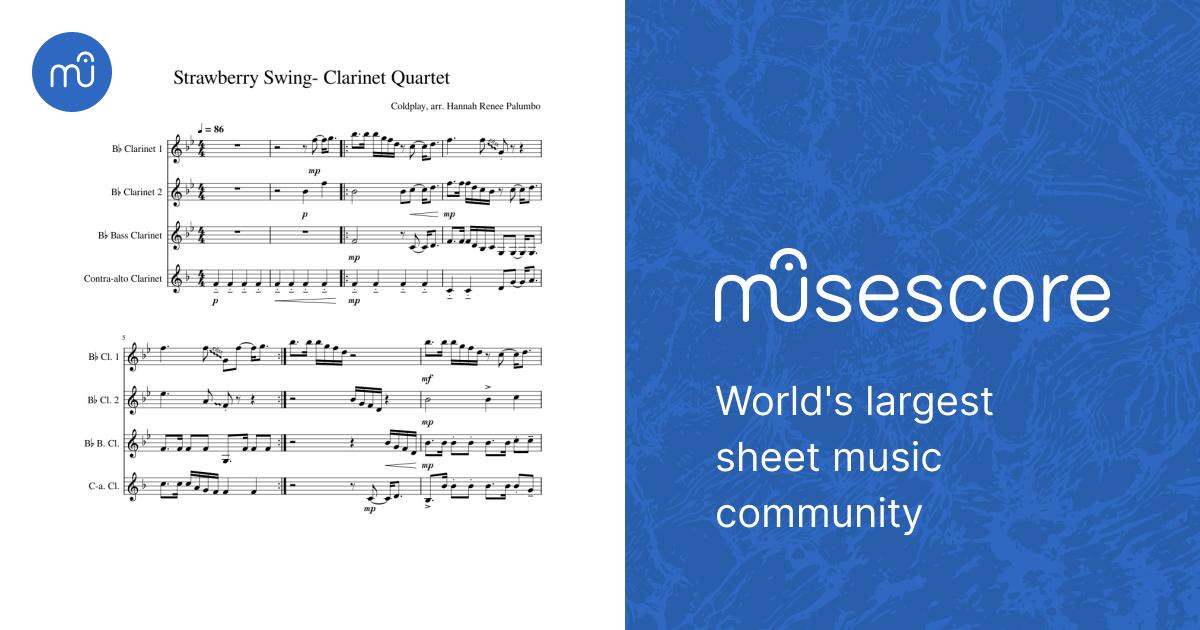 Strawberry Swing- Clarinet Quartet Sheet Music for Clarinet