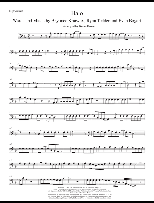 Halo (Arr. Kevin Busse) - Beyonce (Euphonium Solo)