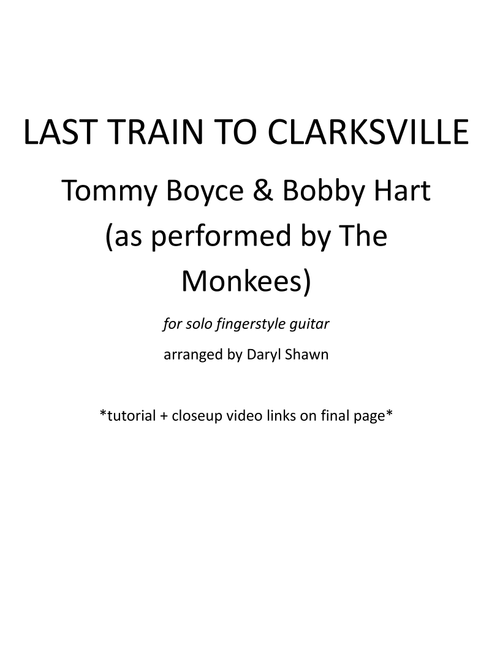 Last Train To Clarksville (Arr. Daryl Shawn) - The Monkees (Guitar Tab)