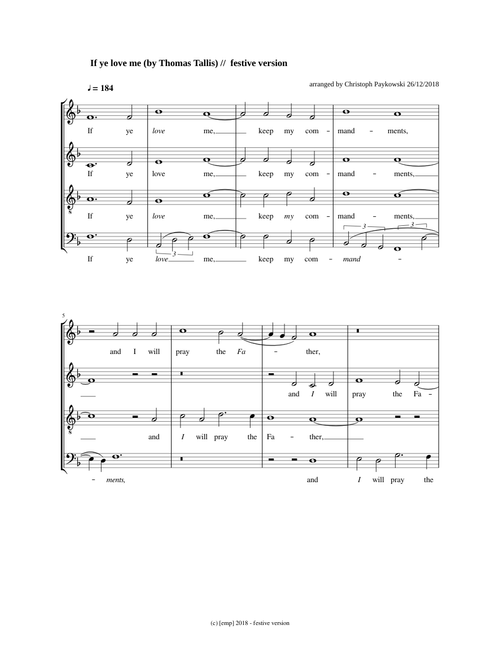 If ye love me (by Thomas Tallis) // festive version [emp]