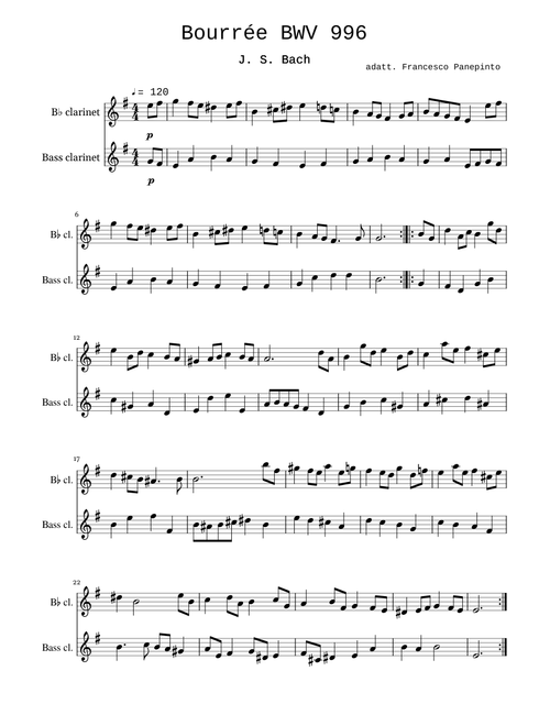 Bourée BWV 996 Johann Sebastian Bach