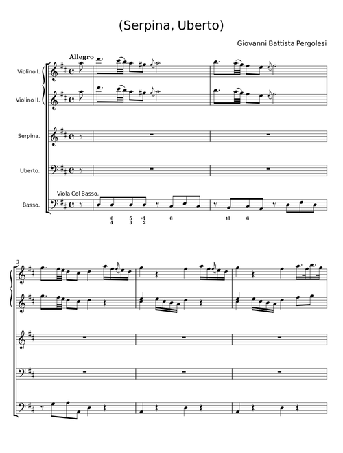 La serva padrona - Giovanni Battista Pergolesi