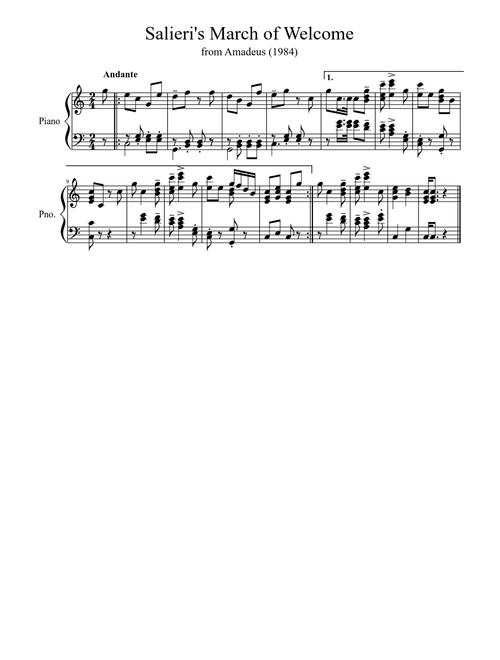 Amadeus movie music - Salieri's March of Welcome