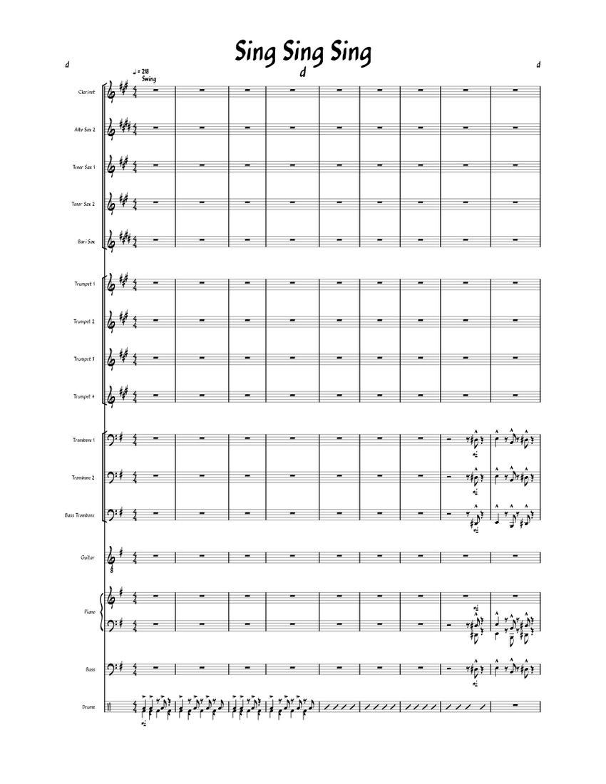 Sing Sing Sing (With a Swing!) – Benny Goodman Sheet music