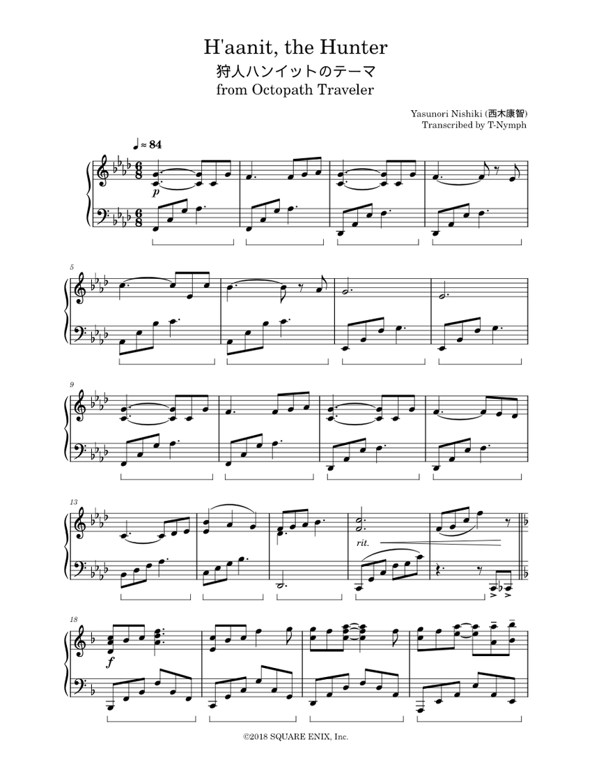 Sequence 1 – Momoki Kitadai - City Hunter Sheet Music for