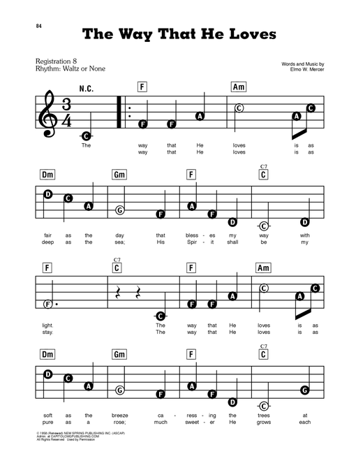 The Way That He Loves - Elmo W Mercer (E-Z Play Today)