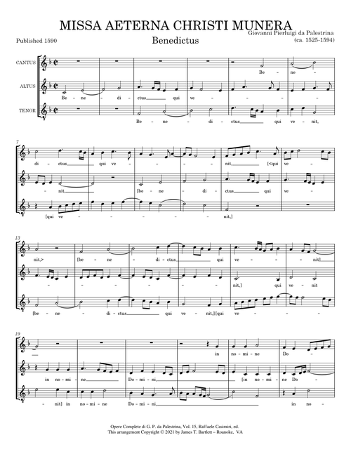 Missa Aeterna Christi Munera  - Benedictus