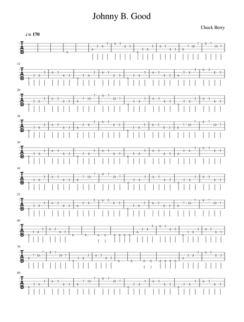 Johnny B. Good bass tab