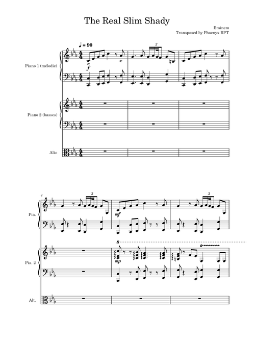 The real slim shady – Eminem (Piano Duo & Viola)