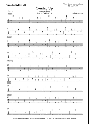 【ギタースコア】suede Coming up スウェード/カミングアップ 楽譜 Play Official version of Coming up Sheet Music by Paul McCartney