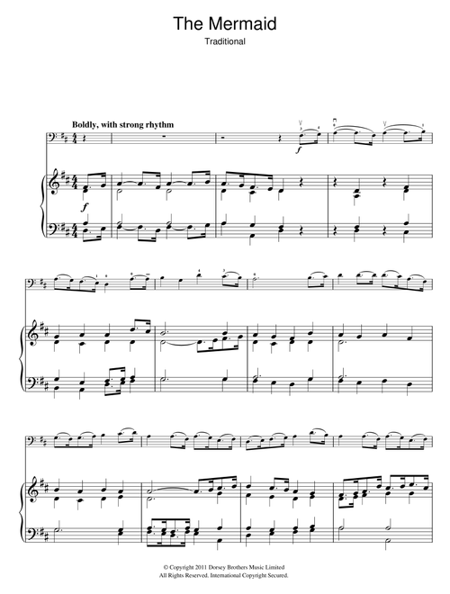 The Mermaid - Traditional (Piano-Vocal-Guitar (Piano Accompaniment))