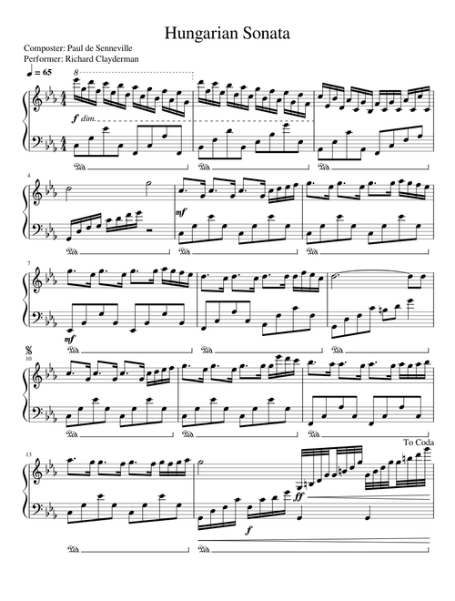 Hungarian Sonata – Richard Clayderman .