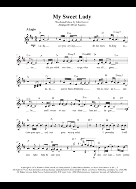 Free My Sweet Lady by John Denver sheet music | Download PDF or