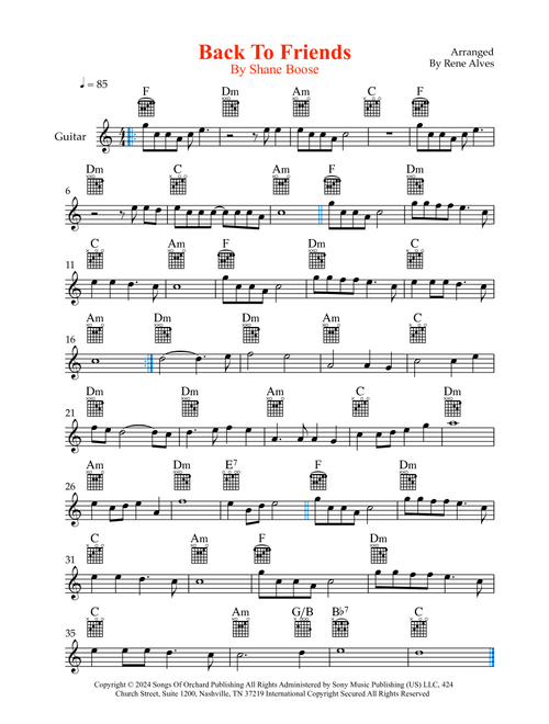 Back To Friends (Arr. Rene Alves) - sombr (Guitar and Piano)