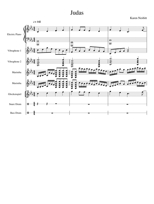 Judas-Lady Gaga Front Ensemble Arrangement
