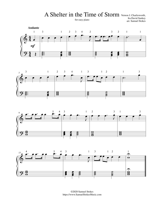 A Shelter in the Time of Storm - for easy piano (Arr. Samuel Stokes) - Vernon J. Charlesworth, Ira David Sankey (Easy Piano)