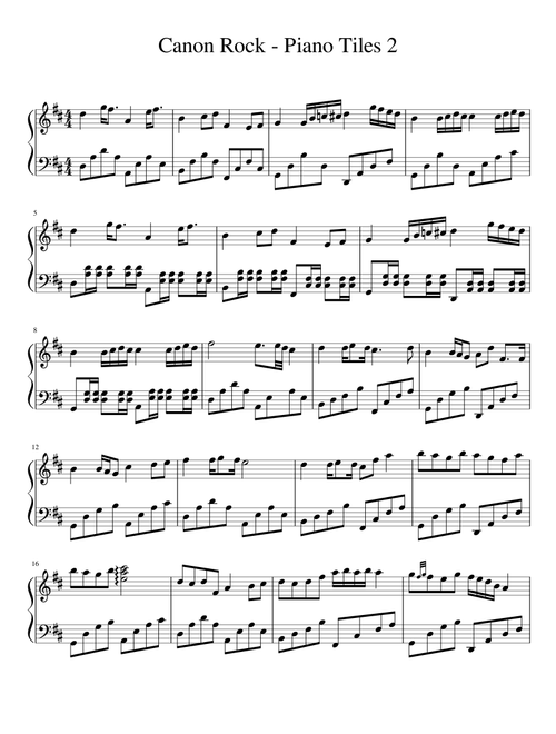 Canon Rock - Piano Tiles 2