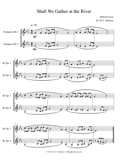 Shall We Gather at the River (Trumpet Duet) (Arr. B. C. Dockery) - Robert Lowry (Trumpet Duet)