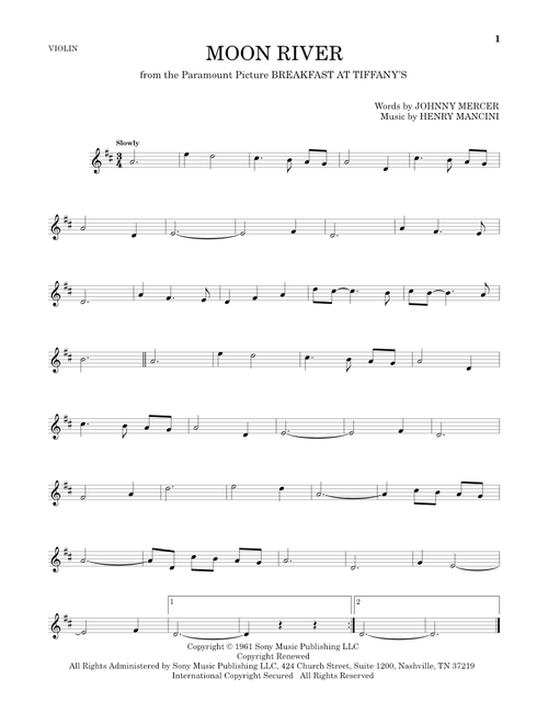 Moon River - Andy Williams (Violin Solo)