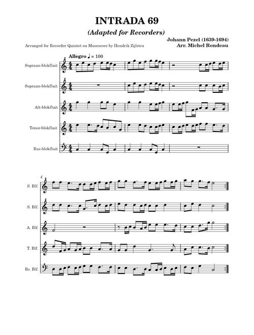 Pezel Johann 1639-1694 Baroque suites of dances, arranged for