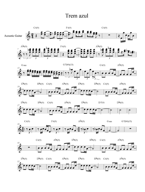 O Trem Azul (Arr. Bruno Malaguti) - Salomao Borges Filho, Ronaldo Bastos (Lead Sheet - Fake Book)