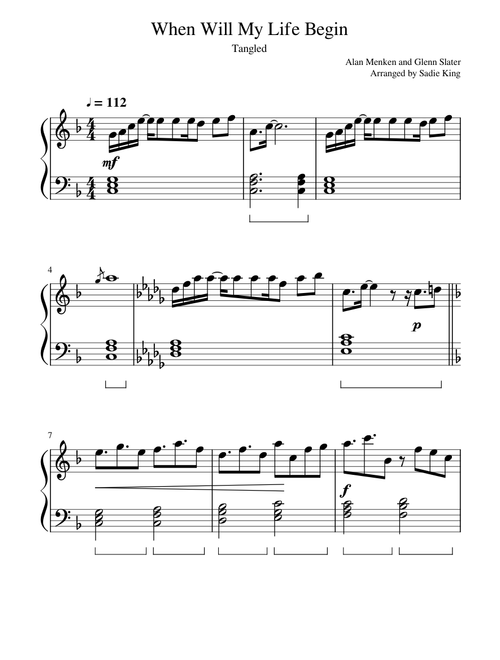 When Will My Life Begin - Tangled - Easy Piano
