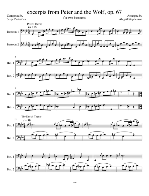 excerpts from Peter and the Wolf, op. 67