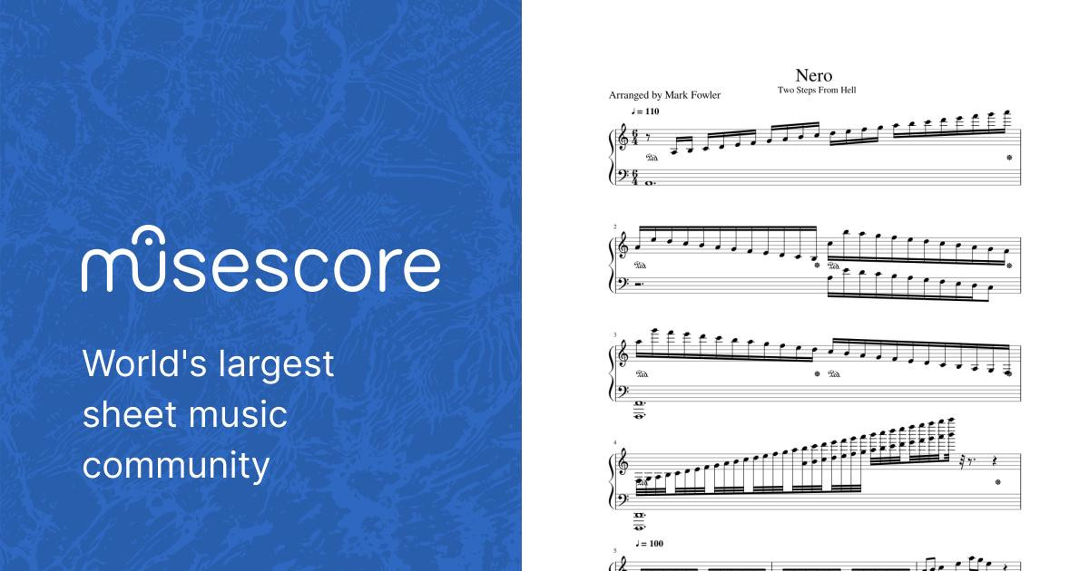 Two Steps From Hell - Nero Sheet Music for Piano (Solo