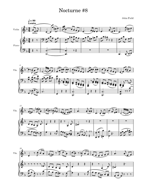 Nocturne # 8 H 59 – John Field
