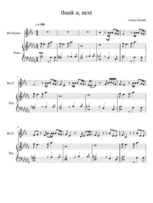 thank u, next Clarinet