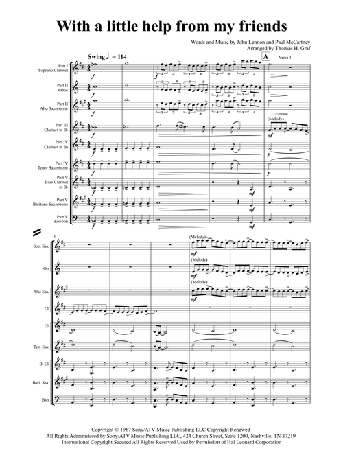 With A Little Help From My Friends (Arr. Thomas Graf) - Joe Cocker, The Beatles, Sam And Mark (Woodwind Ensemble)