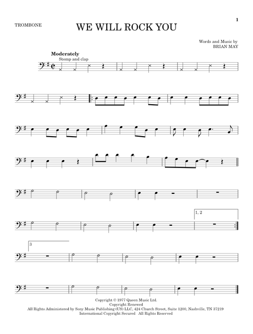 We Will Rock You - Queen (Trombone Solo)