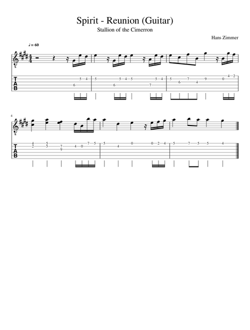 Spirit: Stallion of the Cimarron - Reunion (Guitar)