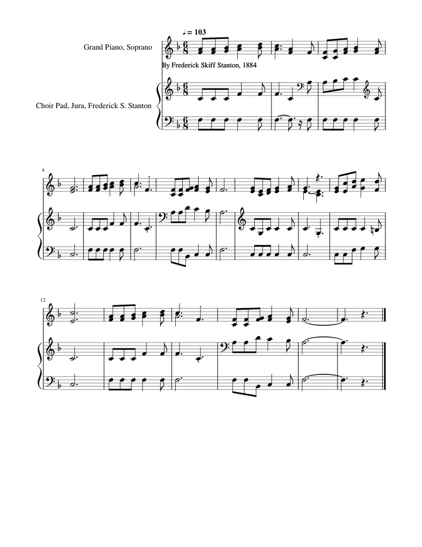 Come to the house of God F. S. Stanton Sheet music for Piano