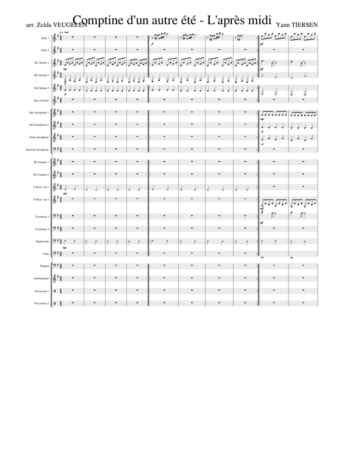 Comptine d'un autre été - L'après midi arrangement harmonie