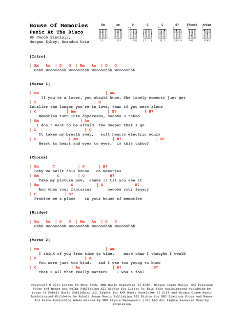 House Of Memories (Arr. Alex Davis) - Madax (Guitar Chords-Lyrics)