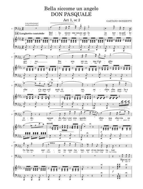 オペラ　ヴォーカルスコア　DON PASQUALE DON PASQUALE sheet music by FranckM. | Play, print, and download