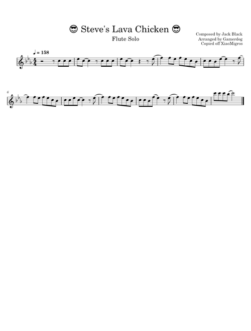 Steve's Lava Chicken – Flute Solo